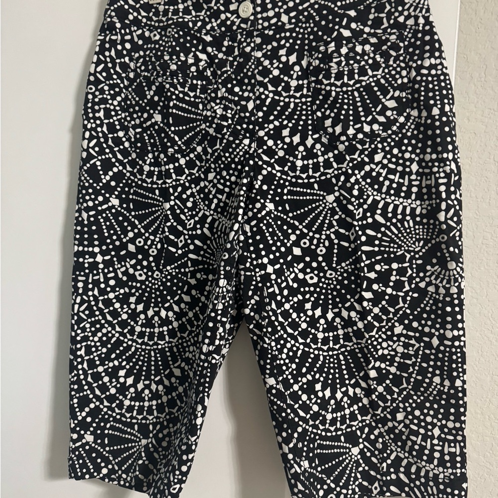 Chico's Black and White Patterned Shorts